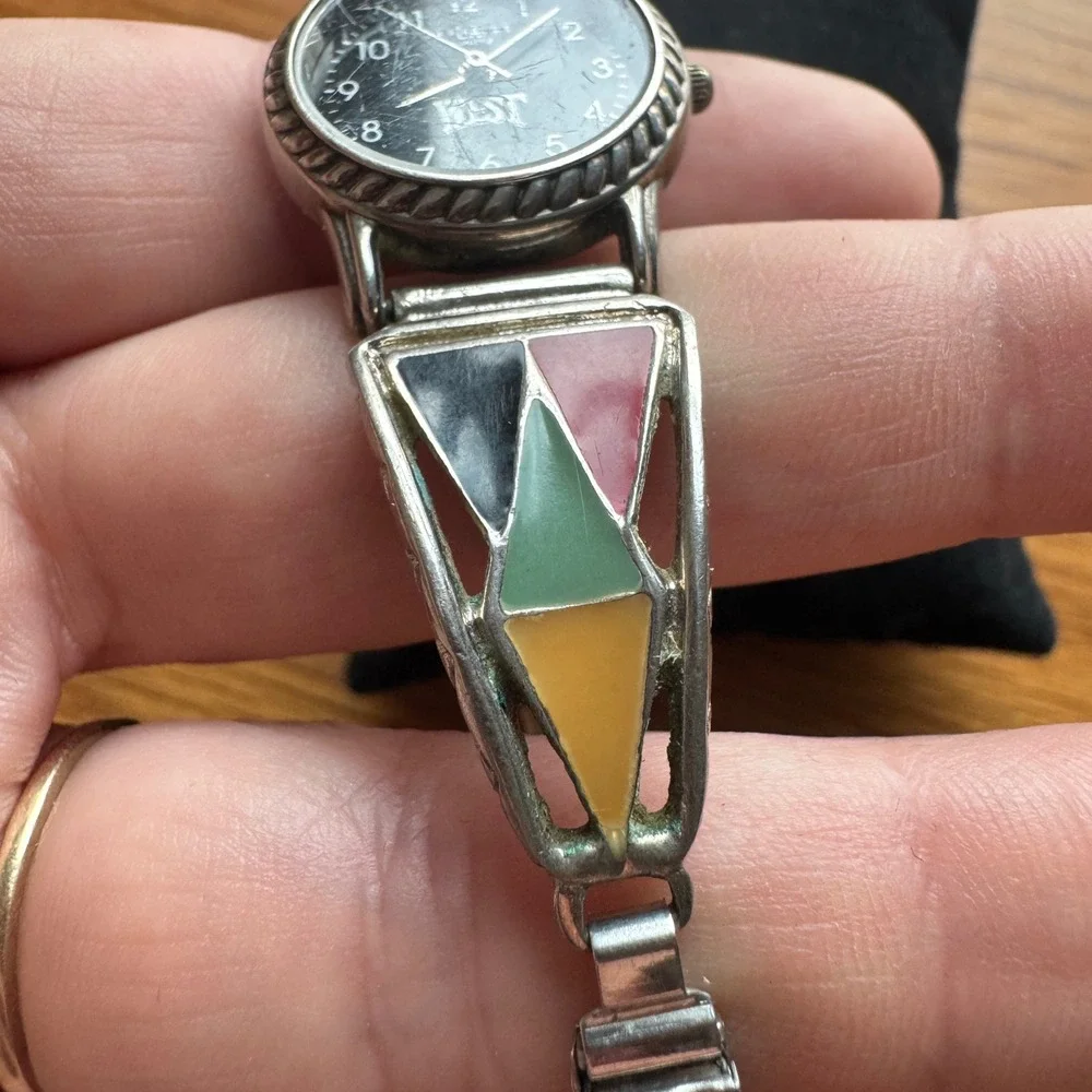 L.A.Express West Vintage Ladies Watch LAX809 Silver‎ Tone Enamel Band